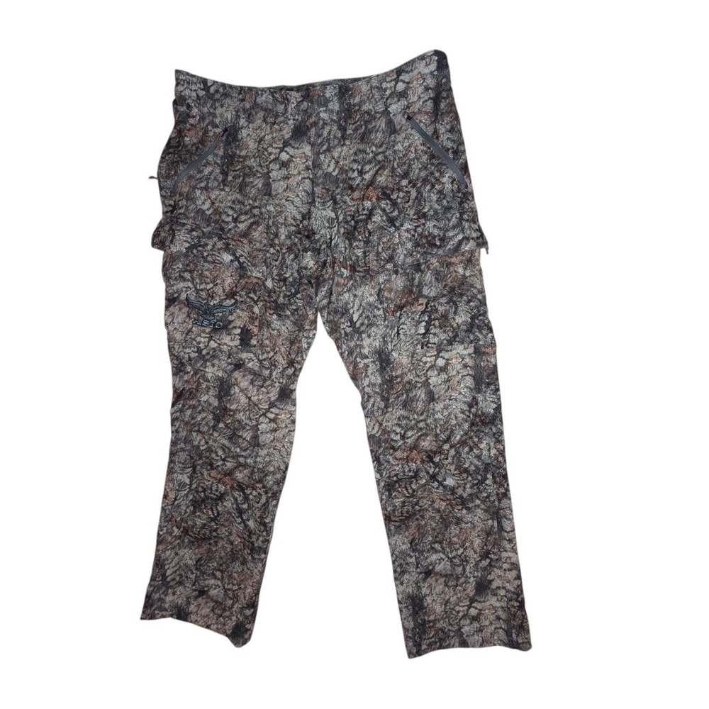 ASIO Gear Hunting Pants Mens XL Camo P00152 Lightweight Stretch Cargo Pockets